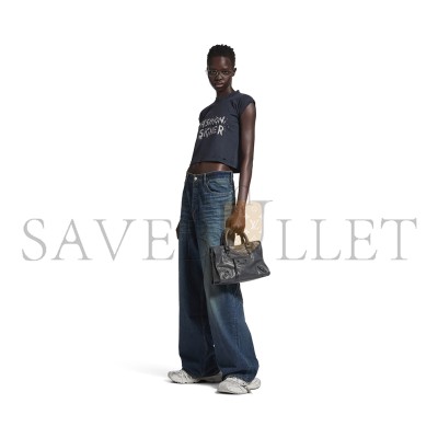 BALENCIAGA WOMEN'S LE CITY BAG SMALL IN VOLCANIC ROCK 8114422ABEK1251 (29.9*19.1*9.9cm)