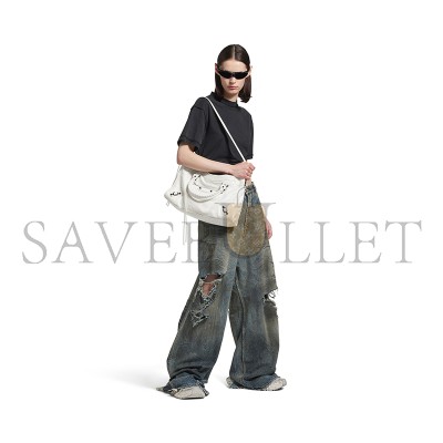 BALENCIAGA WOMEN'S LE CITY BAG MEDIUM IN OPTIC WHITE 7977862ABEK9104 (38*24*13cm)