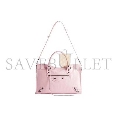 BALENCIAGA WOMEN'S LE CITY BAG MEDIUM IN PETAL POWDER 7977862ABEK5723 (37*23.4*14.9cm)