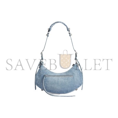 BALENCIAGA WOMEN'S LE CAGOLE SHOULDER BAG SMALL IN BLUE 6713072109U4715 (33*16*8.4cm)