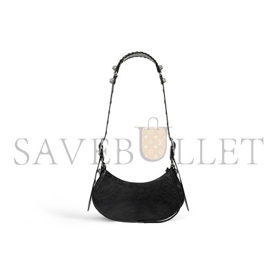 BALENCIAGA WOMEN'S LE CAGOLE SHOULDER BAG XS WITH RHINESTONES IN BLACK 671309210BK1000 (25.9*16*9.9cm)