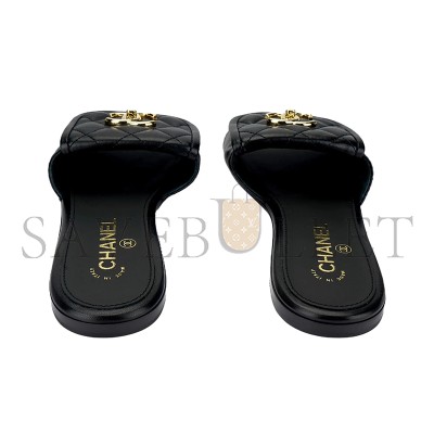 CHANEL 25P CALFSKIN OPEN TOE FLAT SLIPPERS G46119