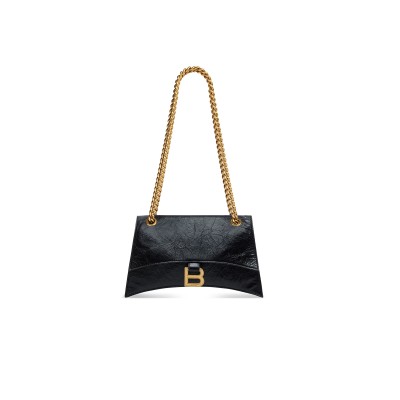 BALENCIAGA WOMEN'S CRUSH CHAIN BAG IN SMALL BLACK 716351210IT1000 (24.9*15*7.9cm)