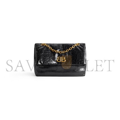 BALENCIAGA WOMEN'S MONACO BAG SMALL IN BLACK 7659662AAR81000 (27.9*18*9.9cm)