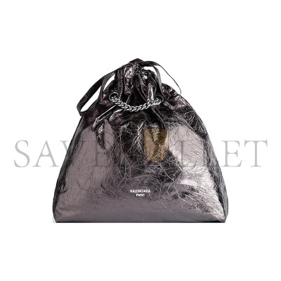 BALENCIAGA WOMEN'S CRUSH TOTE BAG MEDIUM IN SILVER 7429412AATG1314 (46*39.9*14cm)