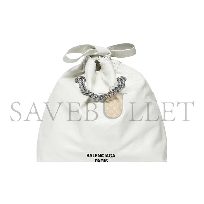 BALENCIAGA WOMEN'S CRUSH TOTE BAG SMALL IN WHITE 742942210IU9001 (25.9*23.9*9.9cm)