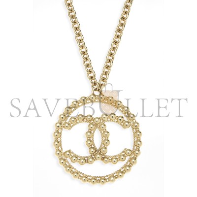 CHANEL GOLD GOLD CC CIRCLE NECKLACE FF8175