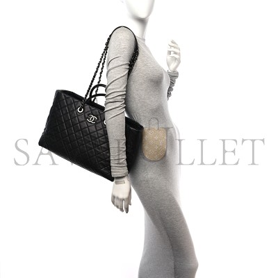 CHANEL CAVIAR QUILTED LARGE COCO HANDLE SHOPPING TOTE BLACK 1573234 (36*25*15cm)