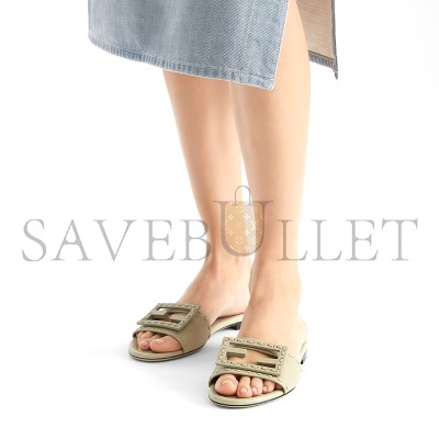 FENDI BAGUETTE GREEN SELLERIA SLIDES 8R8136AQY2F1STV
