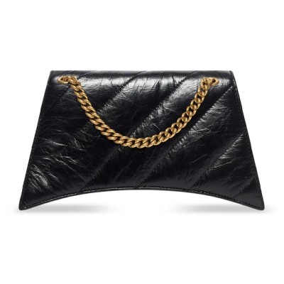 BALENCIAGA WOMEN'S CRUSH CHAIN BAG MINI IN BLACK 736016210J11000 (21.8*9.9*4.8cm)