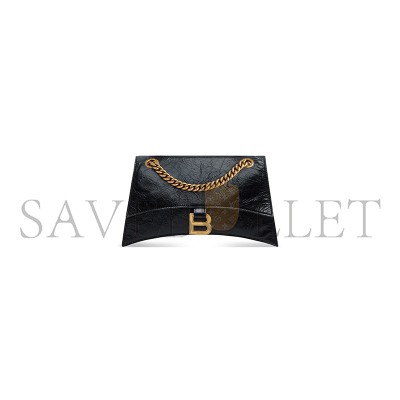 BALENCIAGA WOMEN'S CRUSH CHAIN BAG IN SMALL BLACK 716351210IT1000 (24.9*15*7.9cm)