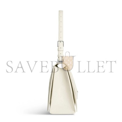 BALENCIAGA WOMEN'S CRUSH BAG MEDIUM IN WHITE 7654662AAR29224 (30.9*21*10.9cm)