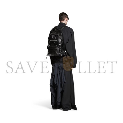 BALENCIAGA MEN'S LE CAGOLE BACKPACK IN BLACK 766297210KR1000 (45.9*35*18cm)