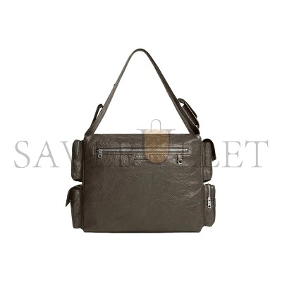 BALENCIAGA MEN'S SUPERBUSY SLING BAG LARGE IN GREEN 702168210C83503 (41.9*29*18.9cm)