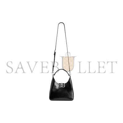 BALENCIAGA WOMEN'S BB SOFT HOBO BAG SMALL IN BLACK 8019282AAIY1000 (20.5*20*6.8cm)