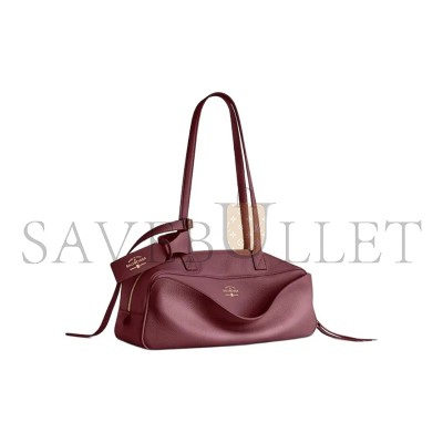 BALENCIAGA WOMEN'S CARRIE BOWLING BAG SMALL IN WINE RED 8329202ABNQ6036 (30.9*11.9*11.9cm)