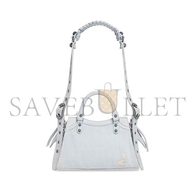BALENCIAGA SMALL NEO CAGOLE CITY IN DENIM LIGHT BLUE 700940210B08104 (25.9*17.8*11.4cm)