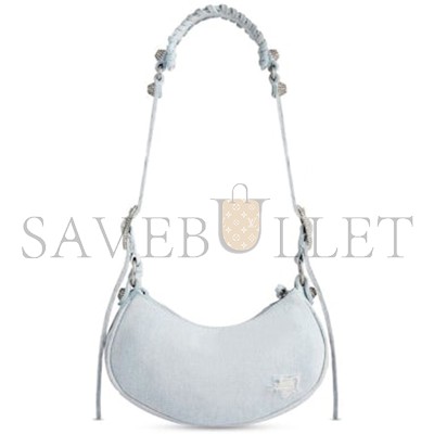 BALENCIAGA WOMEN'S LE CAGOLE SHOULDER BAG XS IN DENIM BLUE 6713092AABV4651 (25.9*16*9.9cm)