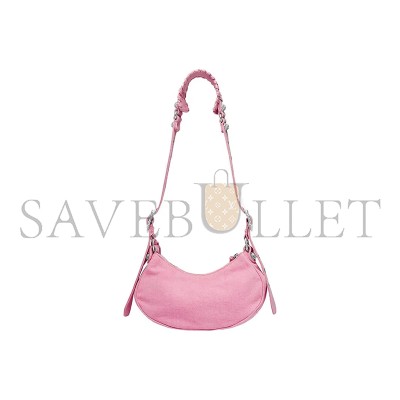 BALENCIAGA WOMEN'S LE CAGOLE SHOULDER BAG XS IN DENIM POWDER 671309210B35809 (25.9*16*9.9cm)