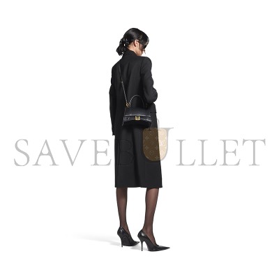 BALENCIAGA WOMEN'S HOURGLASS HANDBAG SMALL IN BLACK 5935461QJ4M1000 (22.9*15*9.9cm)