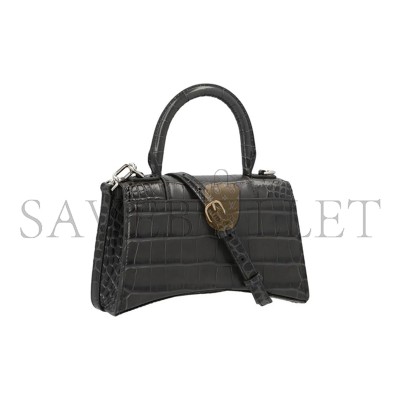 BALENCIAGA WOMEN'S HOURGLASS HANDBAG XS IN INK GRAY 5928331LR6Y1309 (18.8*13*7.9cm)