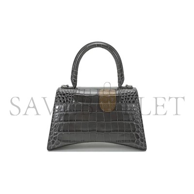 BALENCIAGA WOMEN'S HOURGLASS HANDBAG SMALL IN INK GRAY 5935461LR6Y1309 (22.9*15*9.9cm)