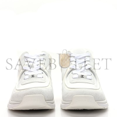 CHANEL SUEDE CALFSKIN FABRIC CC SNEAKERS 1245759