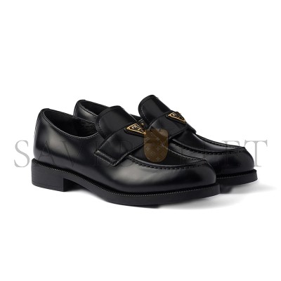 PRADA MONOLITH PATENT LEATHER LOAFERS 1D649M