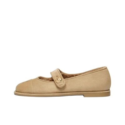 CHANEL 25B CALFSKIN ROUND TOE BUCKLE FLATS G46759 