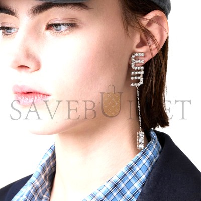 MIU MIU PENDANT EARRINGS WITH CRYSTALS 5JO661