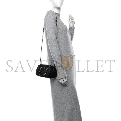 CHANEL LAMBSKIN QUILTED MINI BOWLING BAG BLACK AP4411 (18.5*11.4*4cm)
