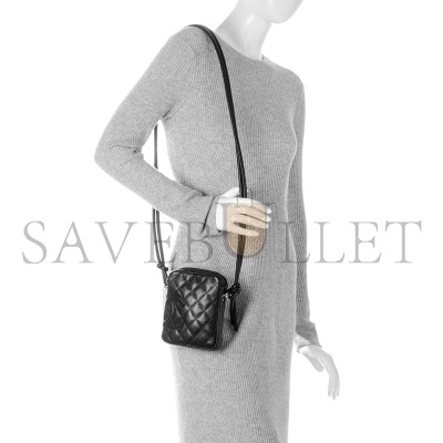 CHANEL MASTER CALFSKIN QUILTED SMALL CAMBON MESSENGER BLACK 176151 (15*13*3.5cm)