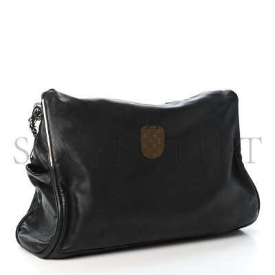 CHANEL MASTER LARGE SOFT LAMBSKIN HOBO CHAIN FOLDING BAG BLACK 496532 (38*33*17cm)