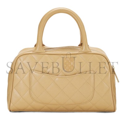CHANEL MASTER BEIGE QUILTED CAVIAR BOWLER SMALL 71302 (25*15*7cm)