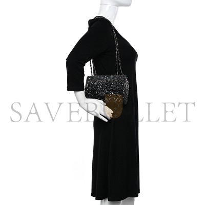 CHANEL SEQUIN MINI RECTANGULAR FLAP BLACK SILVER AS3965 (20*15*7cm) CHANEL SEQUIN MINI RECTANGULAR FLAP BLACK SILVER AS3965 (20*15*7cm)