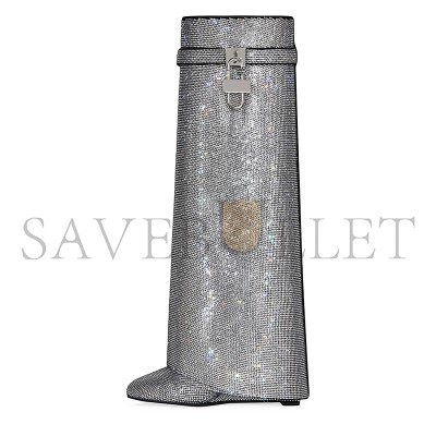 GIVENCHY SHARK LOCK BOOTS WIDE FIT IN STRASS IN SILVER O1SRVl11E0325 GIVENCHY SHARK LOCK BOOTS WIDE FIT IN STRASS IN SILVER O1SRVl11E0325