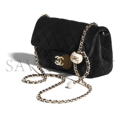 CHANEL MINI FLAP BAG VELVET, DIAMANTÉ & GOLD-TONE METAL BLACK AS1787 (20*13*7cm) CHANEL MINI FLAP BAG VELVET, DIAMANTÉ & GOLD-TONE METAL BLACK AS1787 (20*13*7cm)