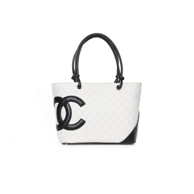 CHANEL MASTER WHITE CAMBON LIGNE QUILTED TOTE  (30*25*13cm)