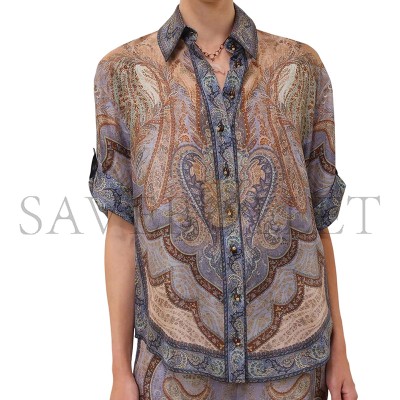 ZIMMERMANN WANDERLUST SHORT SLEEVE SHIRT 8624TRS262