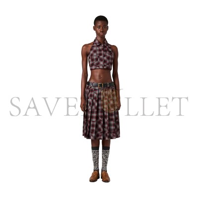 MIU MIU TARTAN PATCHWORK TOP MT2170