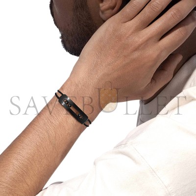 MESSIKA MOVE TITANIUM CORD BRACELET LARGE BLACK TITANIUM DIAMOND BRACELET 12534-TB
