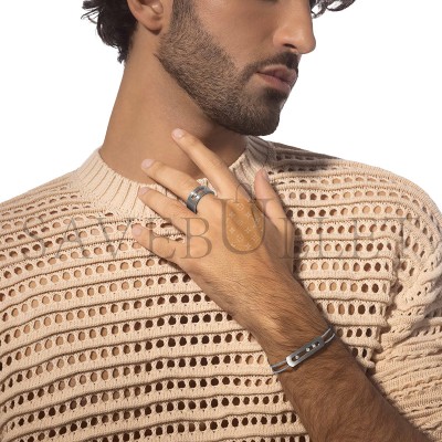 MESSIKA MOVE TITANIUM CORD BRACELET NATURAL TITANIUM DIAMOND BRACELET 10096-TN