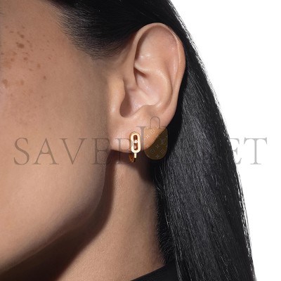 MESSIKA MOVE UNO MINI HOOP EARRINGS YELLOW GOLD DIAMOND EARRINGS 10050-WG