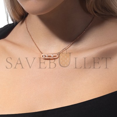 MESSIKA MOVE CLASSIQUE CISELÉ NECKLACE PINK GOLD DIAMOND NECKLACE 14667-PG