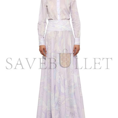 PUCCI ORCHIDEE PRINT LONG COTTON SKIRT 5URW335U734015