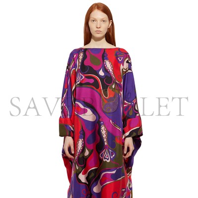 PUCCI ORCHIDEE PRINT LONG SILK KAFTAN 5URL665U731017