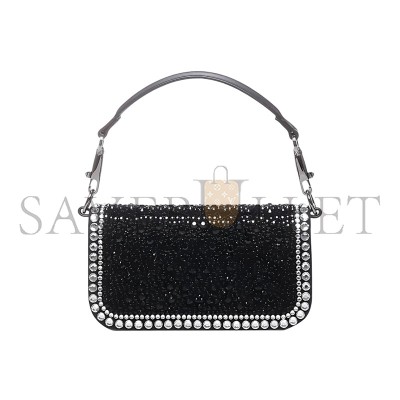 VALENTINO SMALL GARAVANI LOCO SHOULDER BAG WITH RHINESTONES (20*11*5cm)