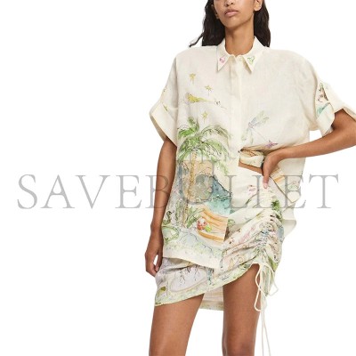 ALEMAI PRINTED LOOSE SHORT-SLEEVE SHIRT