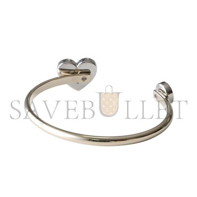 CHANEL HEART CUFF BRACELET IN GOLD AND SILVER