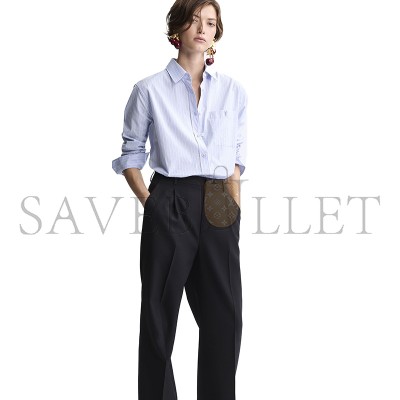 YSL CASSANDRE SHIRT IN STRIPED COTTON POPLIN 861080Y7J664427